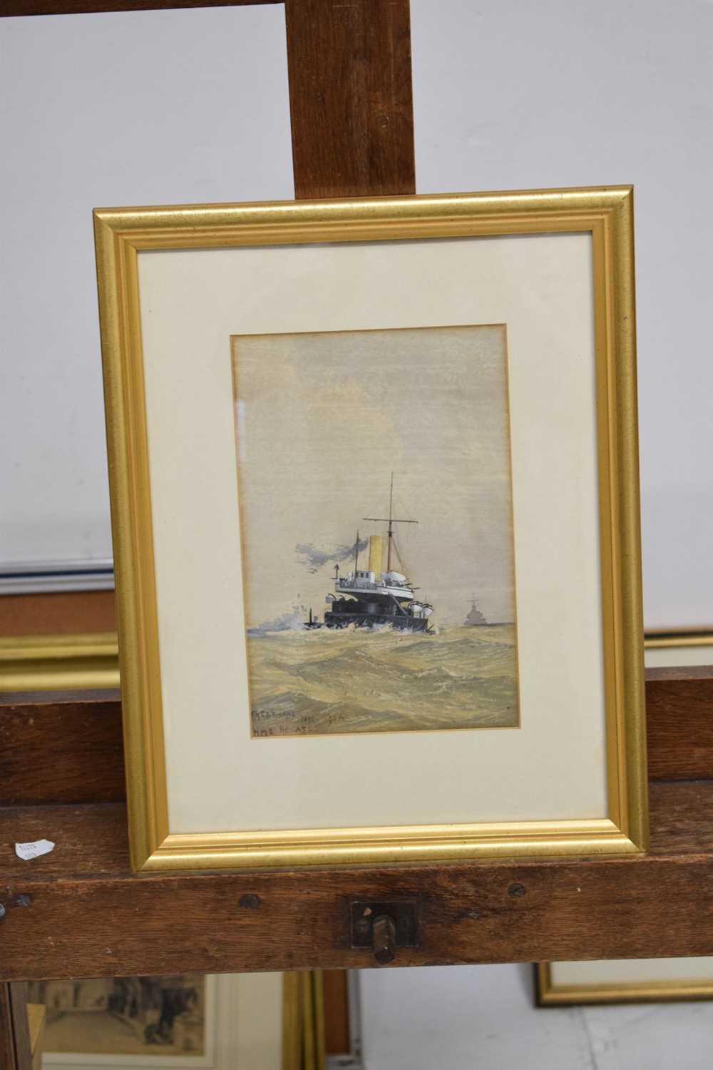 Fred T. Jane - Watercolour - 'HMS Hecate' and Kenneth Allington Yockney - Watercolour - 'View of Por - Image 11 of 12