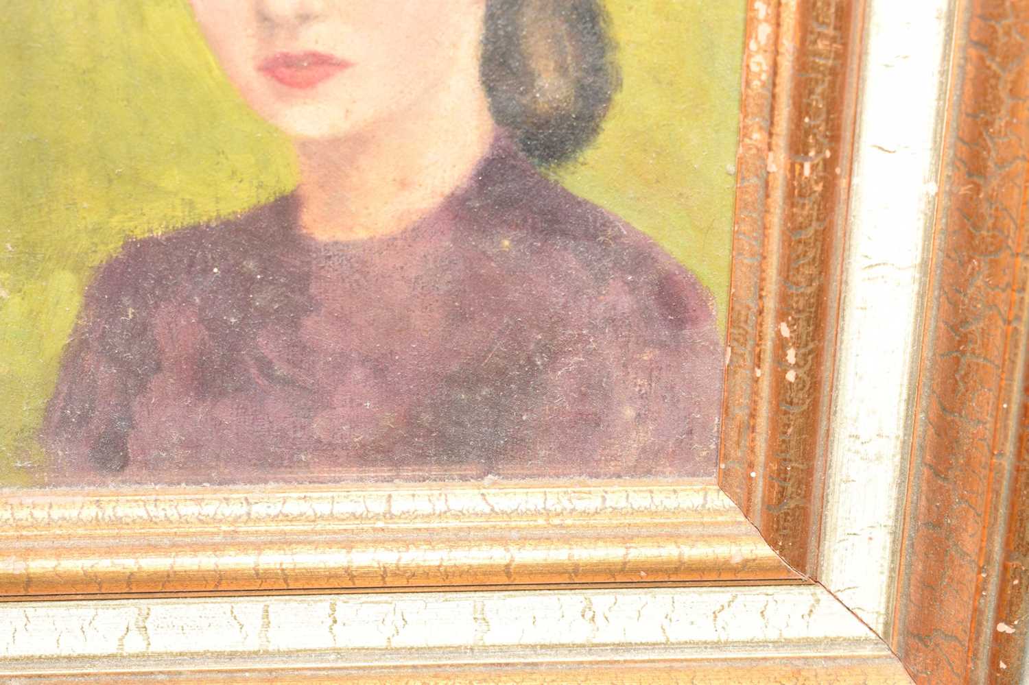 20th century school - Oil portrait study of a lady with tied hair - Image 6 of 8