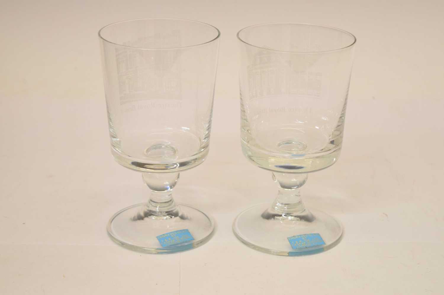 Pair of Old Vic Bristol glass commemorative goblets - Image 7 of 8