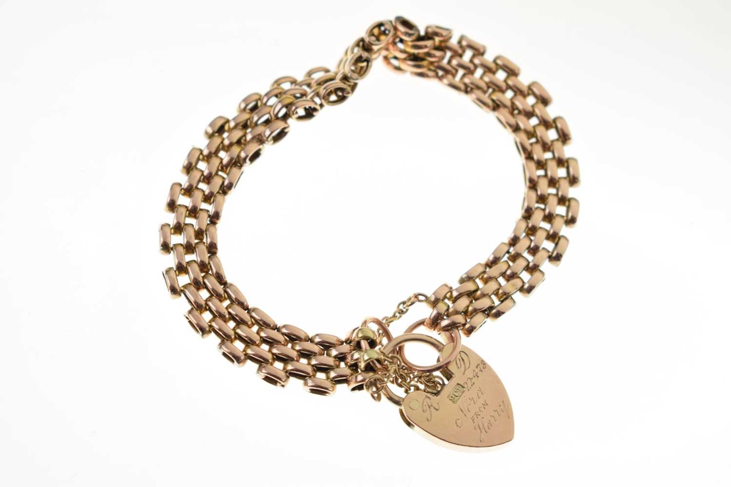 9ct gold fancy link bracelet - Image 3 of 5