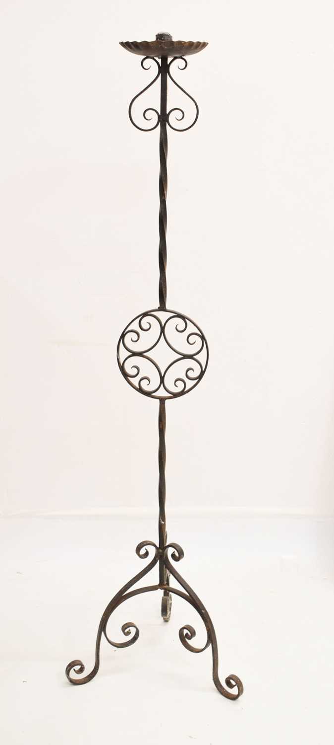 Wrought iron floor-standing candelabrum