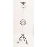 Wrought iron floor-standing candelabrum