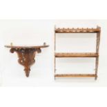 Set of fretwork wall shelves and wall bracket (2)