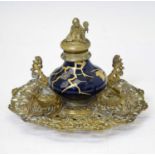 Gilt metal desk stand in the Japanese style