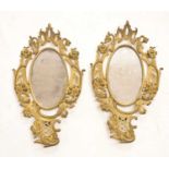 Pair of gilt metal wall mirrors