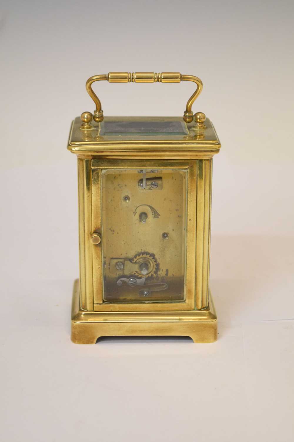 French brass cased carriage timepiece - Image 4 of 9
