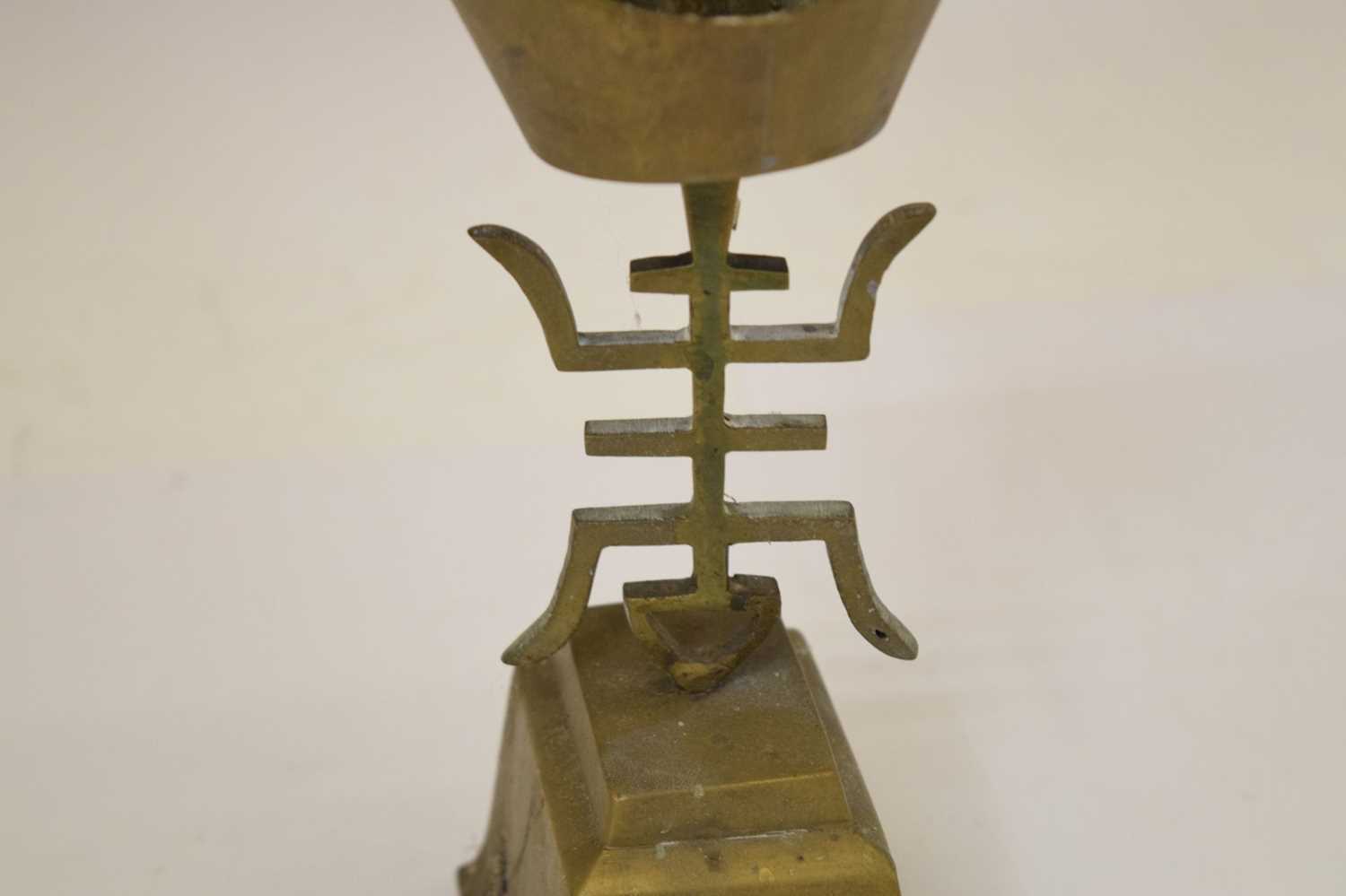 Chinese brass pricket candlestick - Image 4 of 7