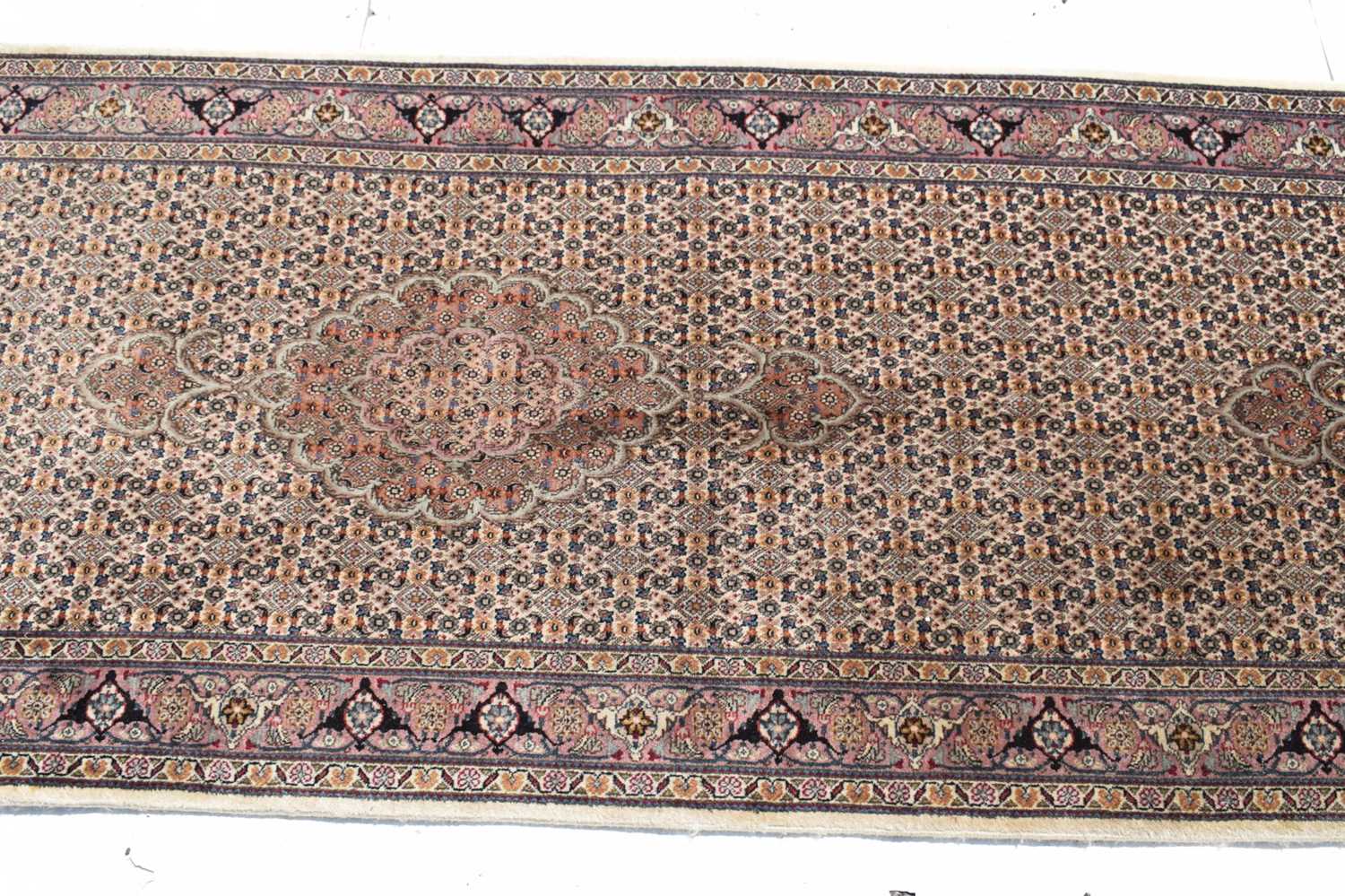 Persian Tabriz hand-knotted wool runner - Image 4 of 8