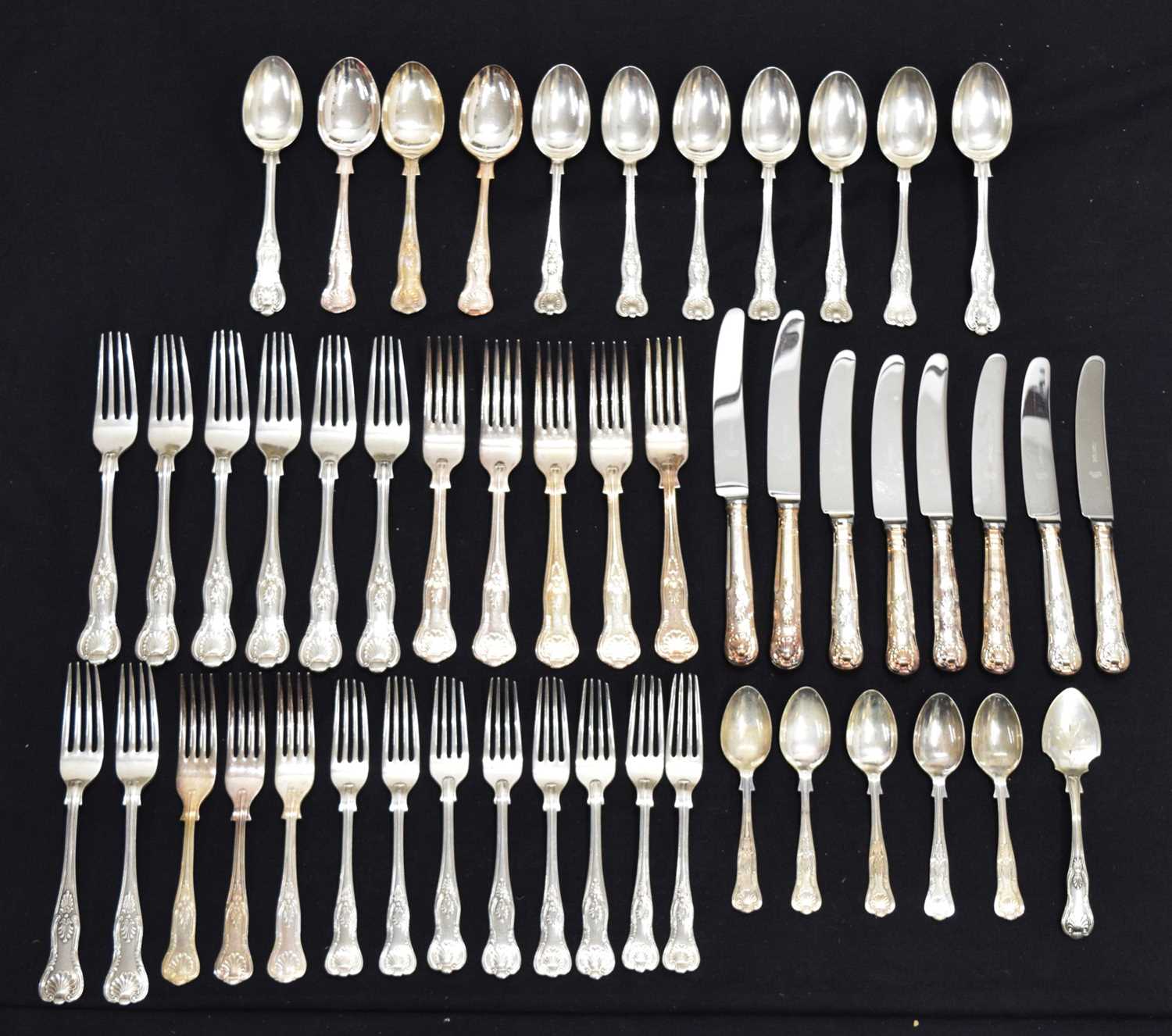 Quantity of silver-plated Kings pattern cutlery