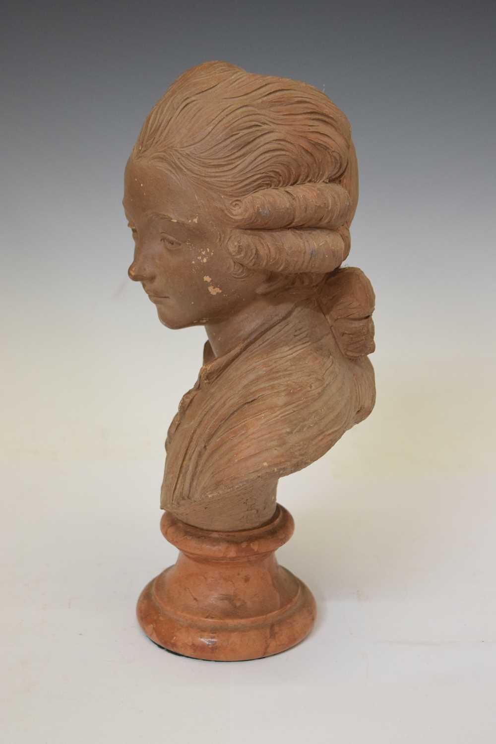 Terracotta bust of young Mozart - Image 4 of 7