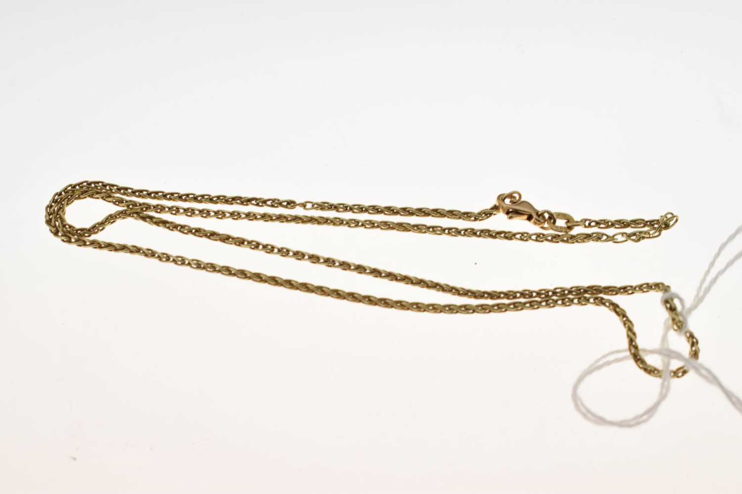 Yellow metal Spiga-style chain, stamped '585' - Image 2 of 4