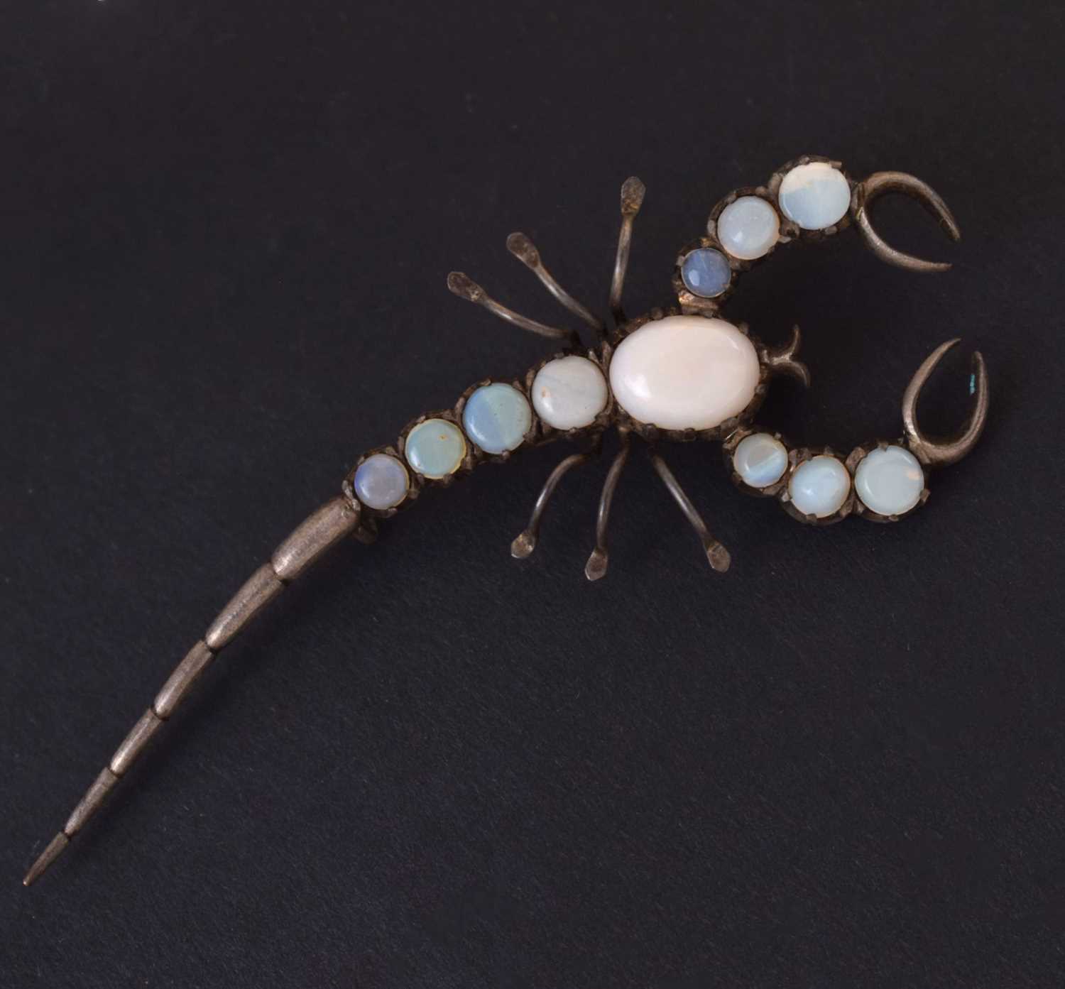 White metal scorpion brooch