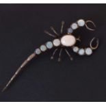 White metal scorpion brooch