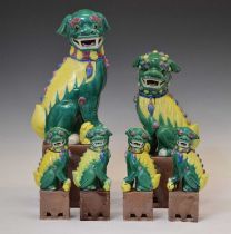 Collection of Chinese ceramic Dog of Foo figures