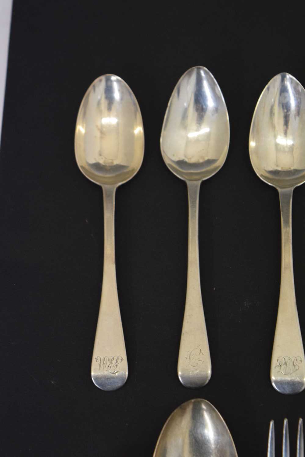 Quantity of Georgian and Victorian silver flatware - Image 3 of 14