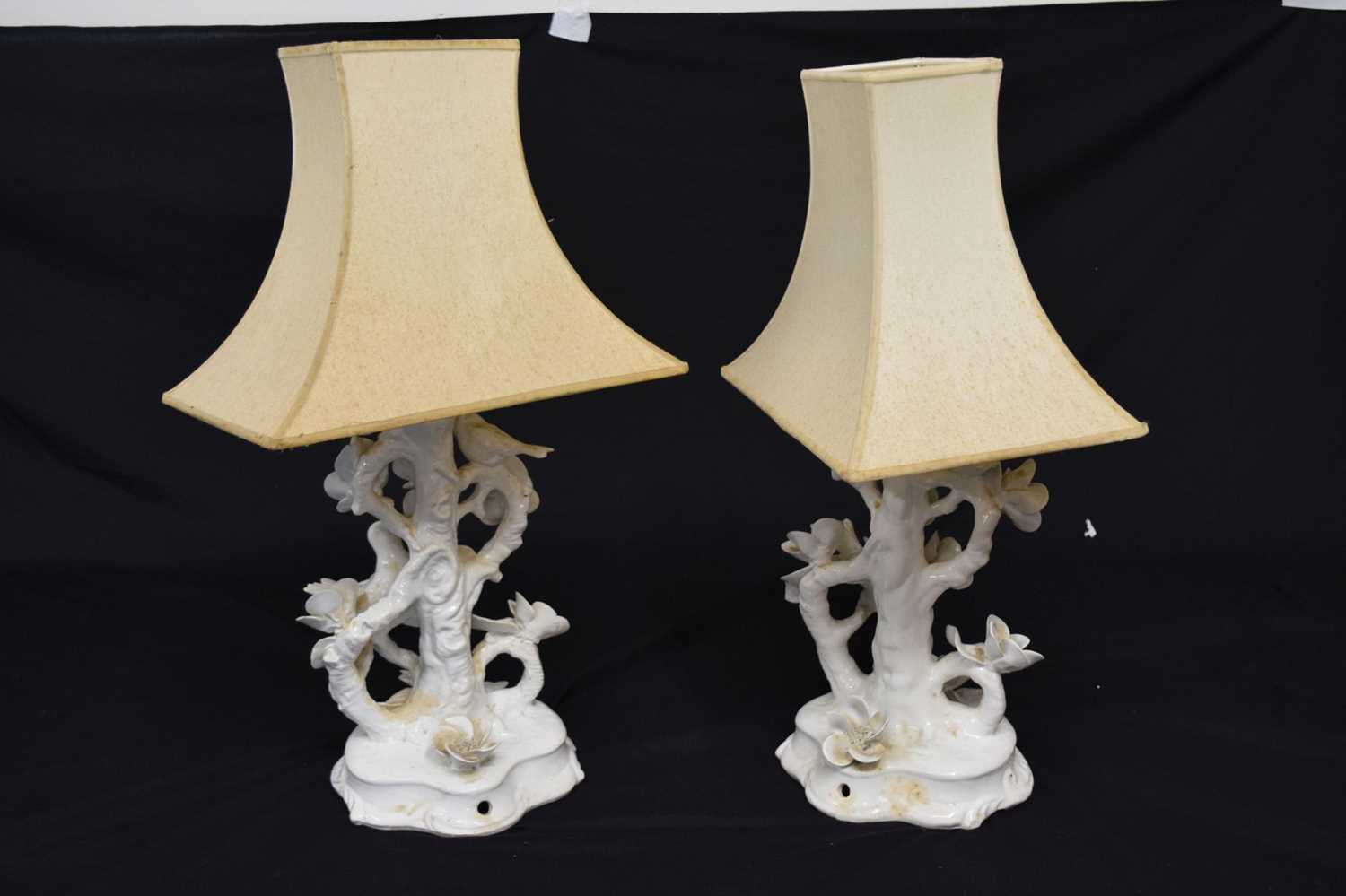 Pair of Italian porcelain bird table lamps - Image 9 of 10