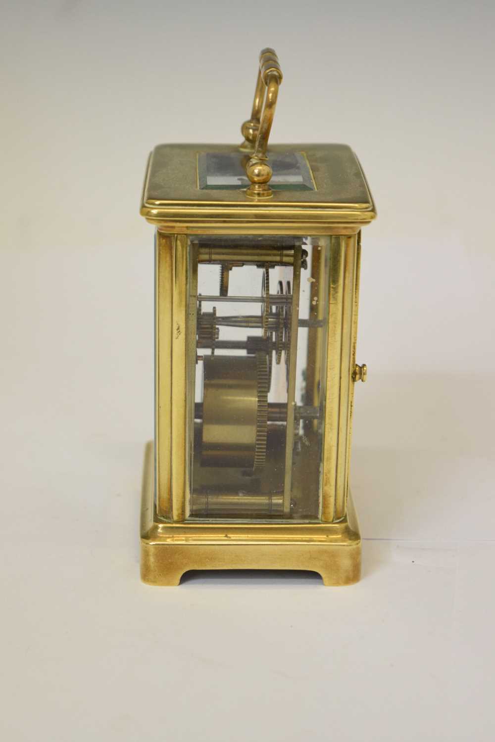 French brass cased carriage timepiece - Image 3 of 9