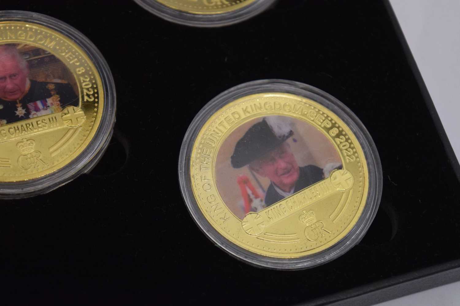 Gold-plated limited edition five-coin set commemorating Charles III - Image 7 of 7