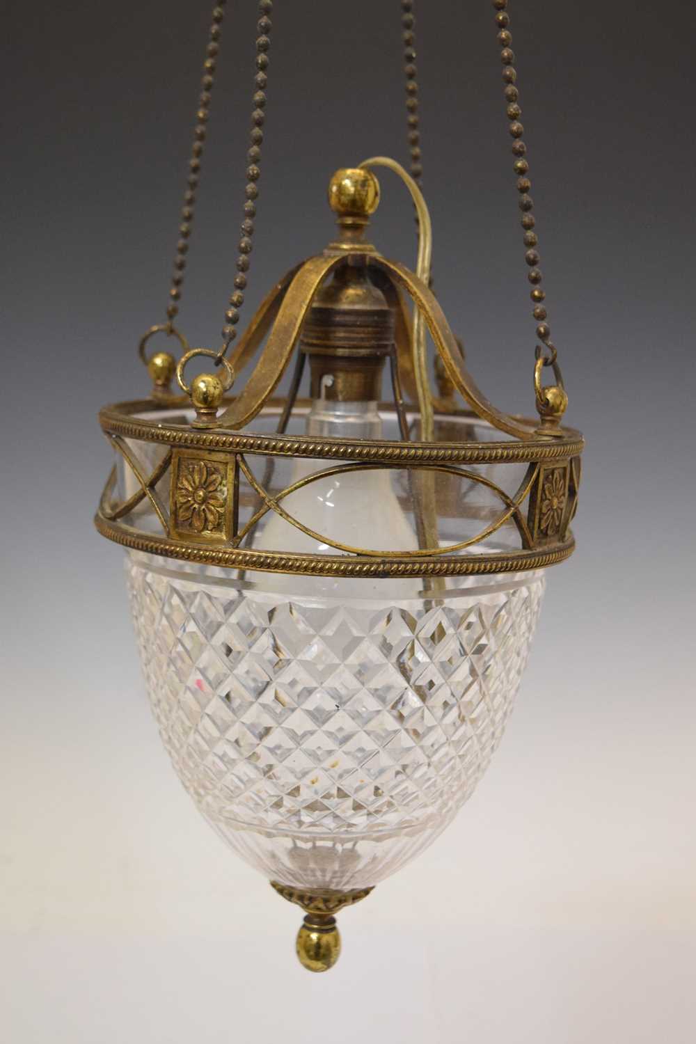 20th century cut glass and gilt metal ceiling light - Image 4 of 8