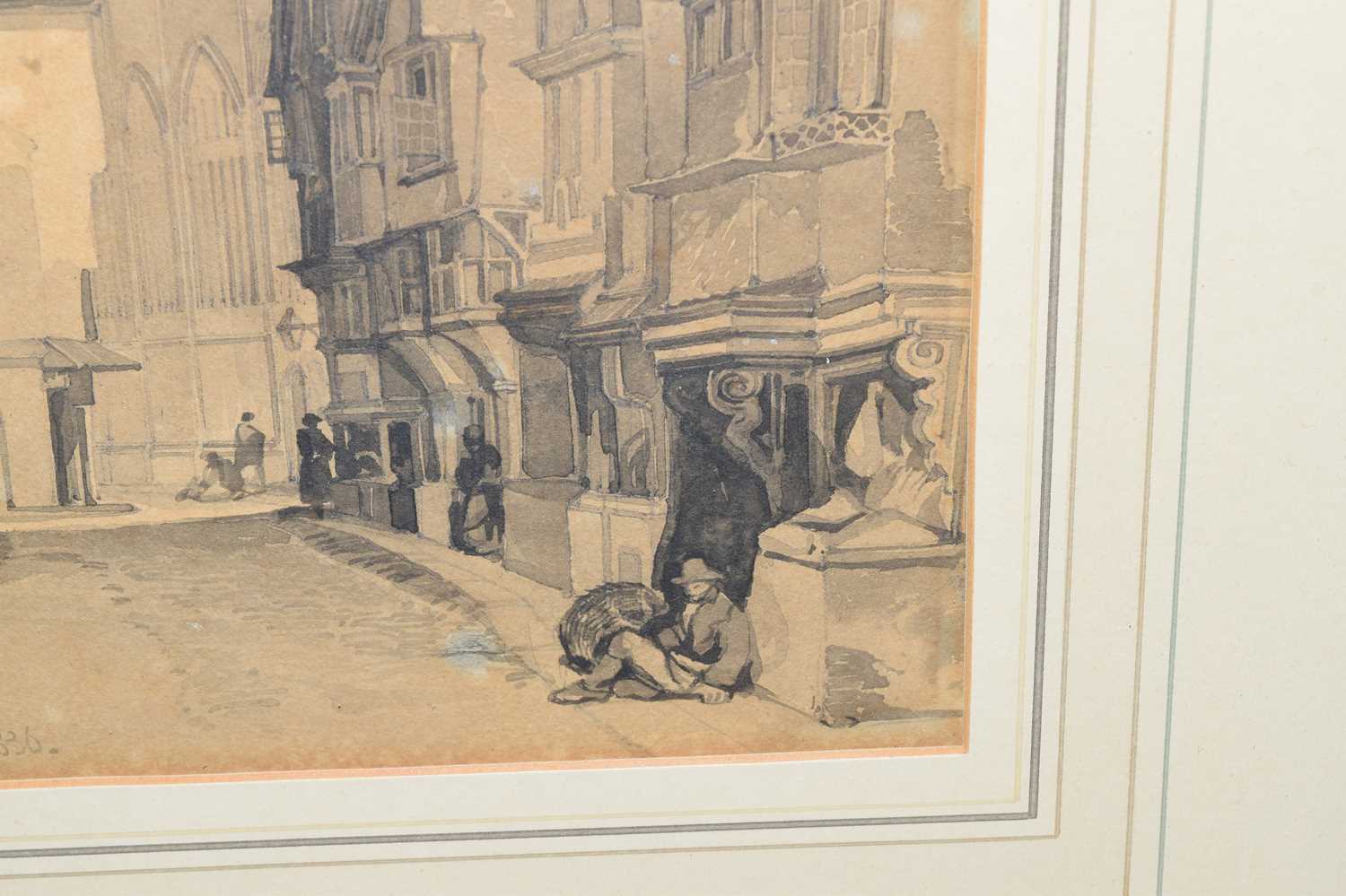 William James Muller (1812-1845) - En Grisaille watercolour - St Nicholas Street - Image 8 of 8