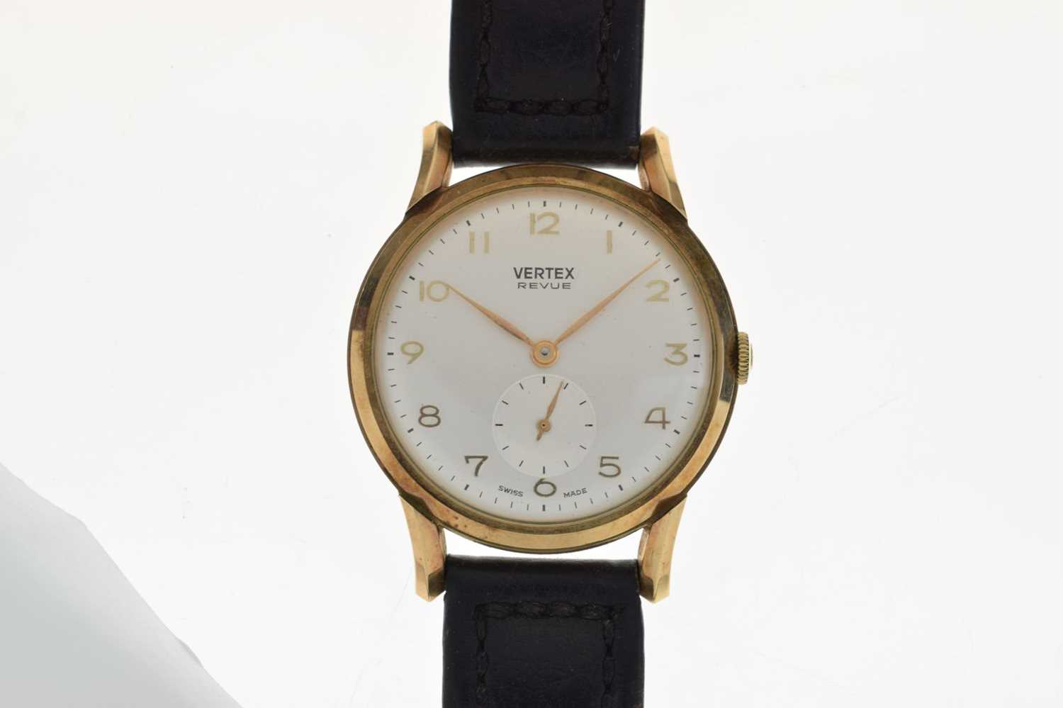 Vertex Revue - Gentleman's 9ct gold case wristwatch, circa 1959 - Image 9 of 9