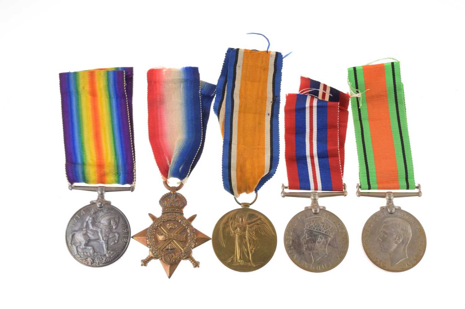 British First World War medal trio and Second World War medal pair - Image 6 of 6