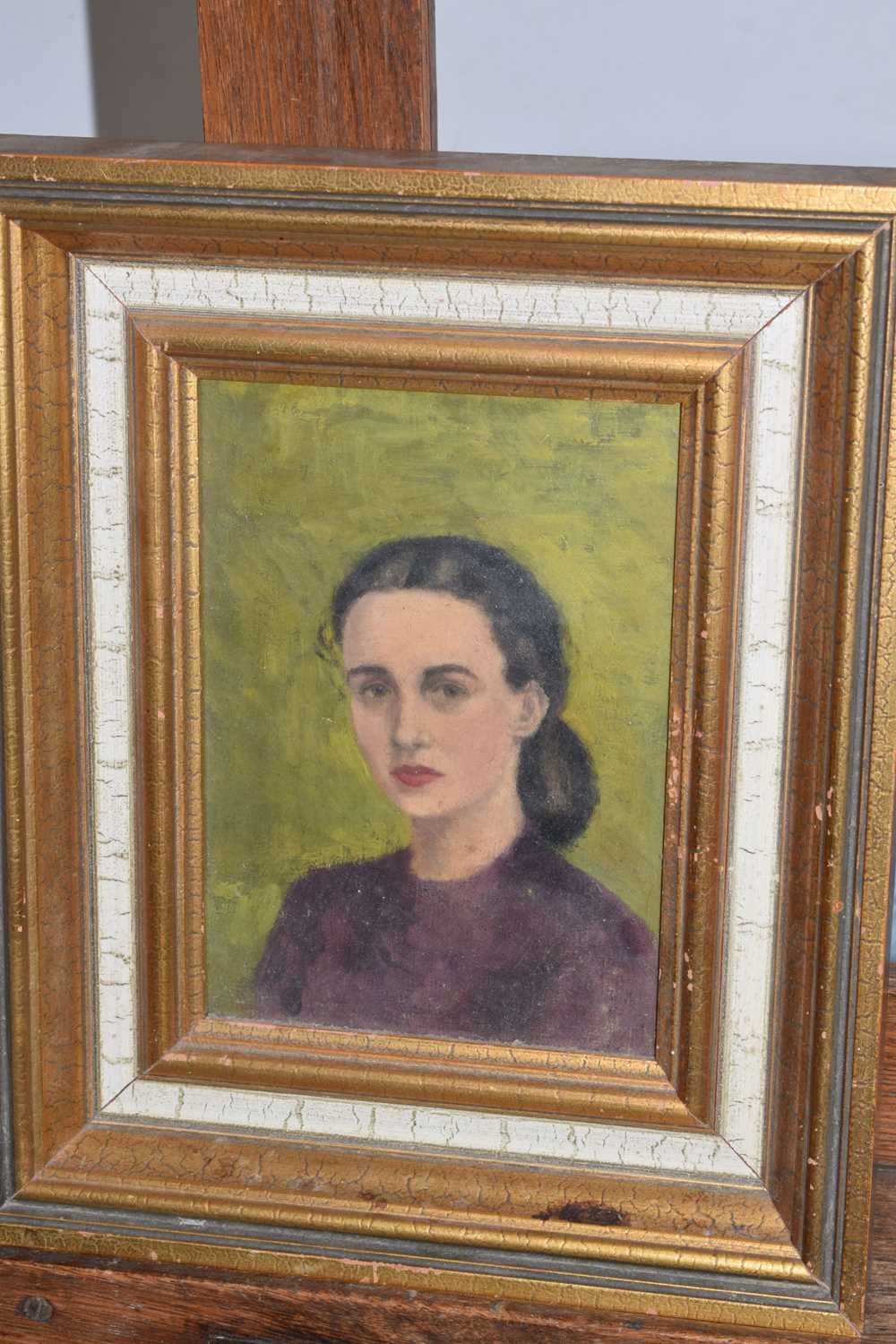 20th century school - Oil portrait study of a lady with tied hair - Image 2 of 8