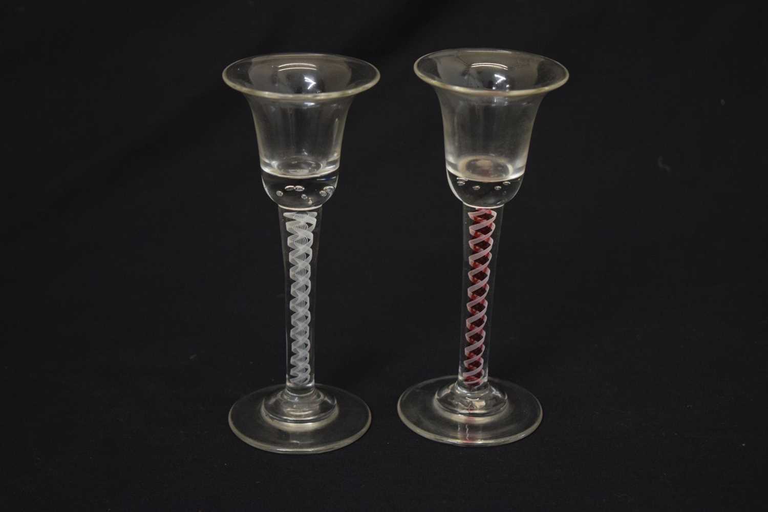 Two 18th century style opaque twist glasses - Image 3 of 5