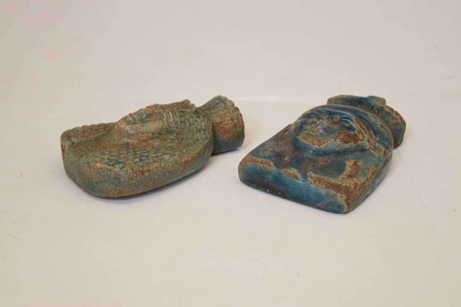 Two blue glazed faience Pharoah masks - Image 6 of 6