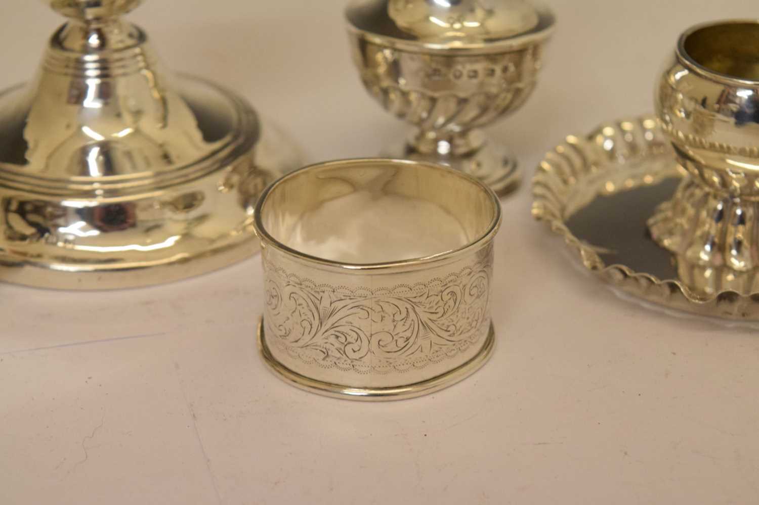 Victorian silver pepperette, silver match holder, silver matchbox sleeve, etc - Image 5 of 10