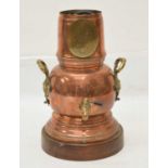 20th century copper 'Hot Irish Whiskey' warming kettle or samovar