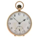 Early 20th century 9ct gold cased open-face pocket watch