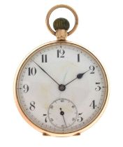 Early 20th century 9ct gold cased open-face pocket watch