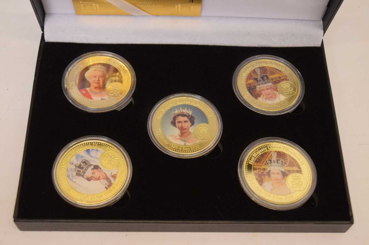 Gold-plated limited edition five-coin set commemorating Queen Elizabeth II - Bild 3 aus 7