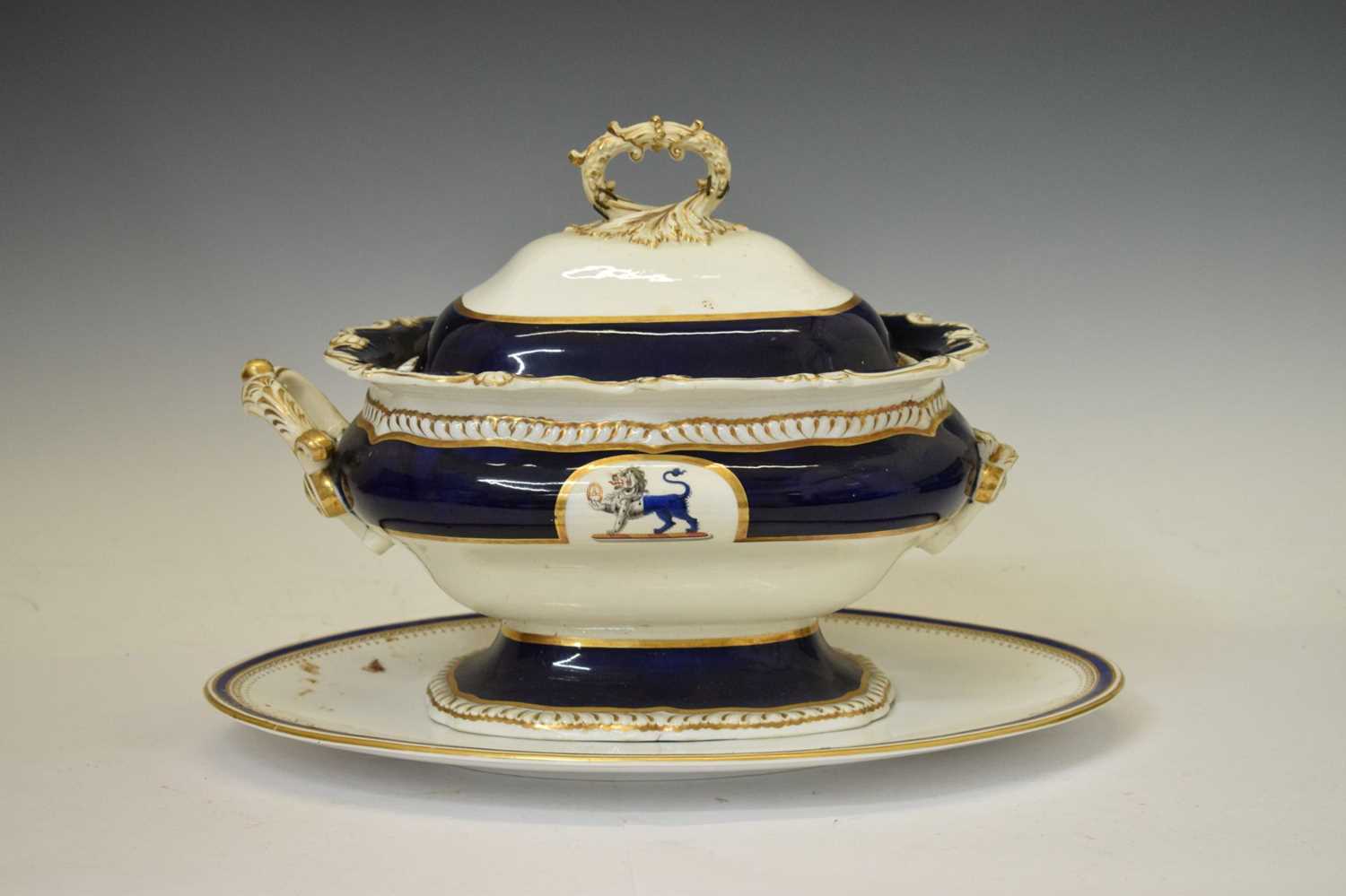 Armorial tureen and Derby monogrammed dish - Image 2 of 13