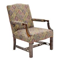 Reproduction Georgian-style open armchair