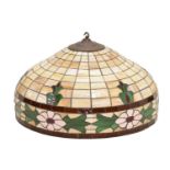 Large Tiffany-style leaded ceiling shade