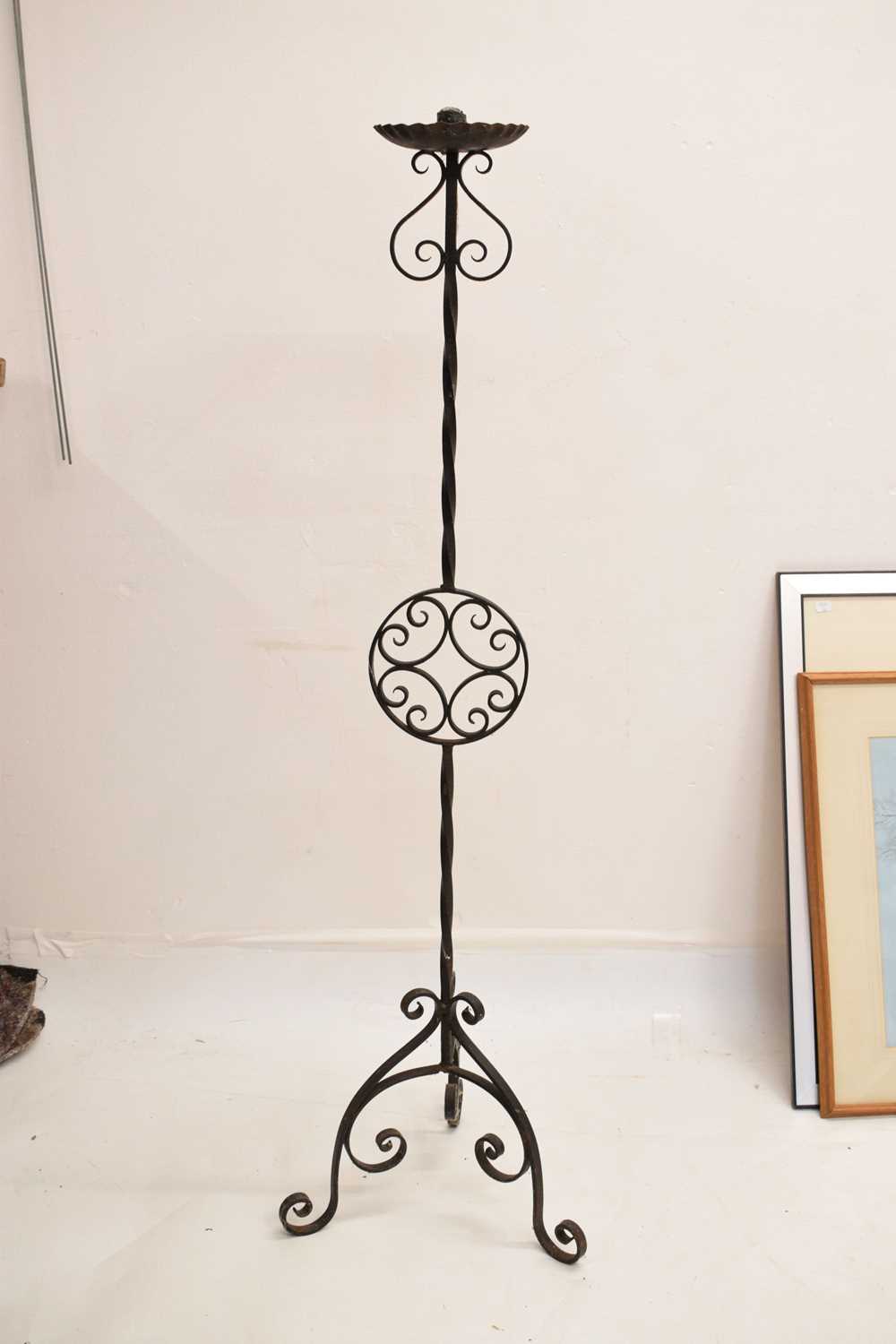 Wrought iron floor-standing candelabrum - Image 2 of 7