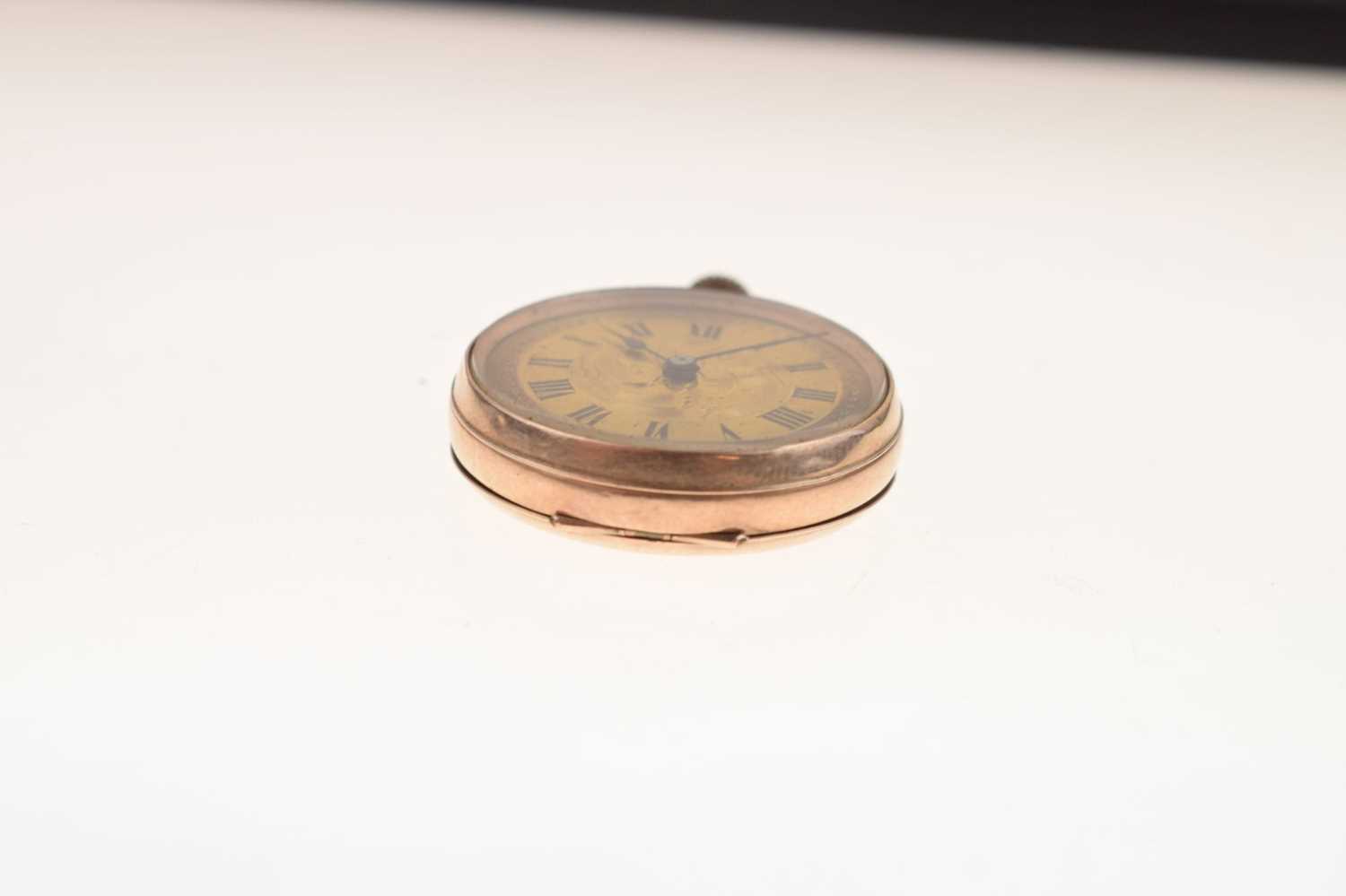 Early 20th century lady's 9ct gold cased open-face fob watch - Image 6 of 12