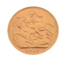 Edward VII gold sovereign, 1910