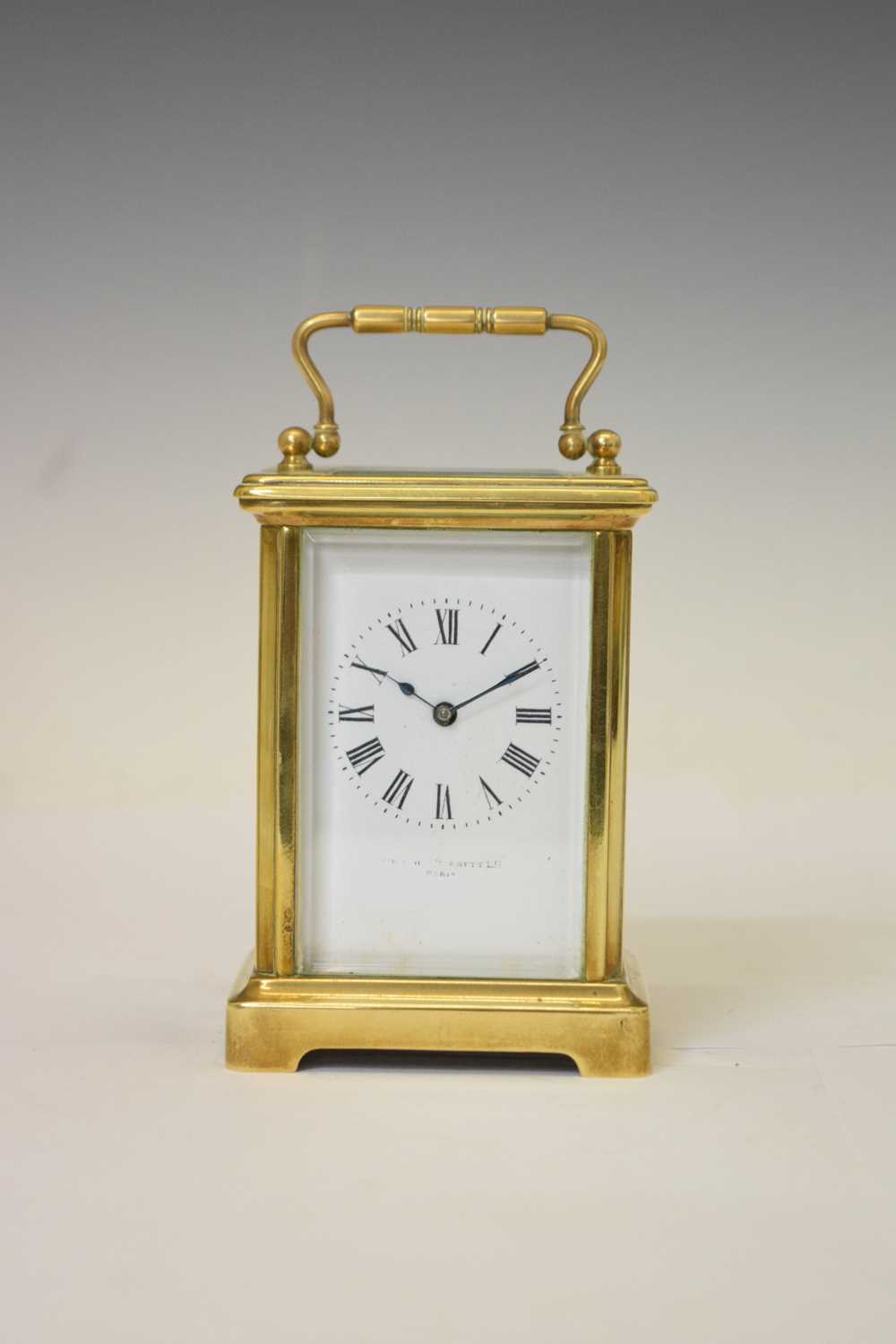 French brass cased carriage timepiece - Image 2 of 9