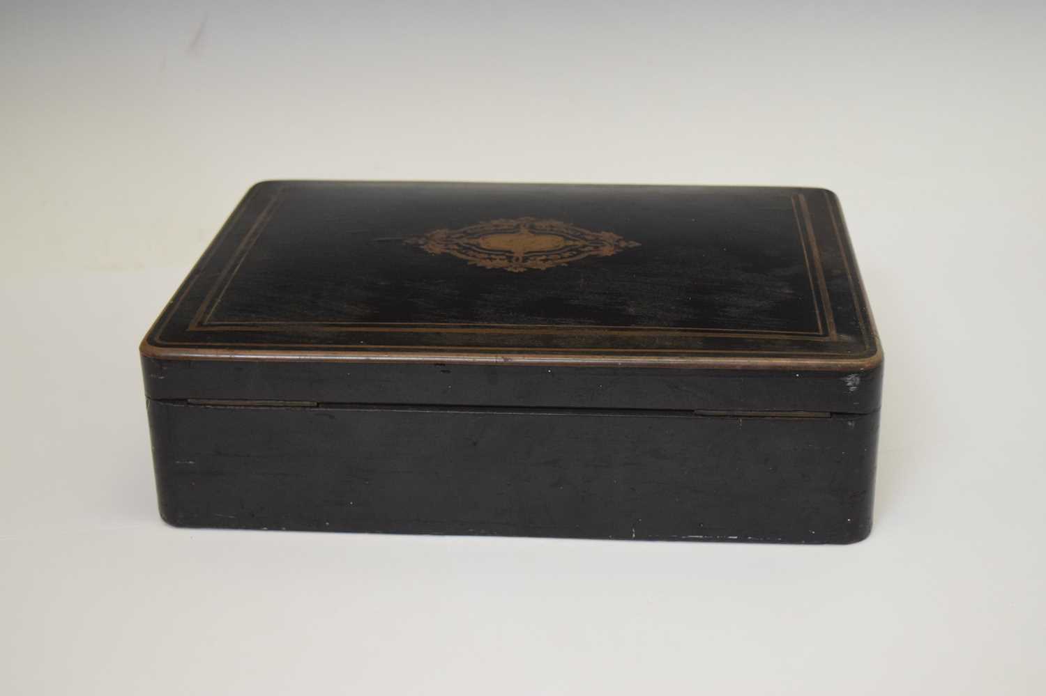 Victorian rosewood and brass bound games box - Image 8 of 8