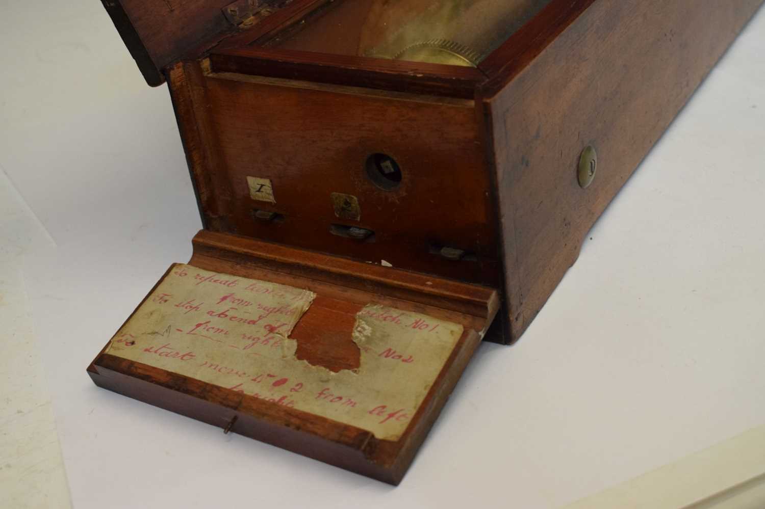 19th century mahogany inlaid cylindrical musical box - Image 12 of 12
