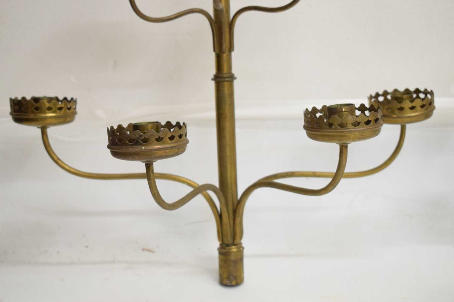 Pair of Victorian Gothic revival brass 8-branch candelabra - Image 4 of 10