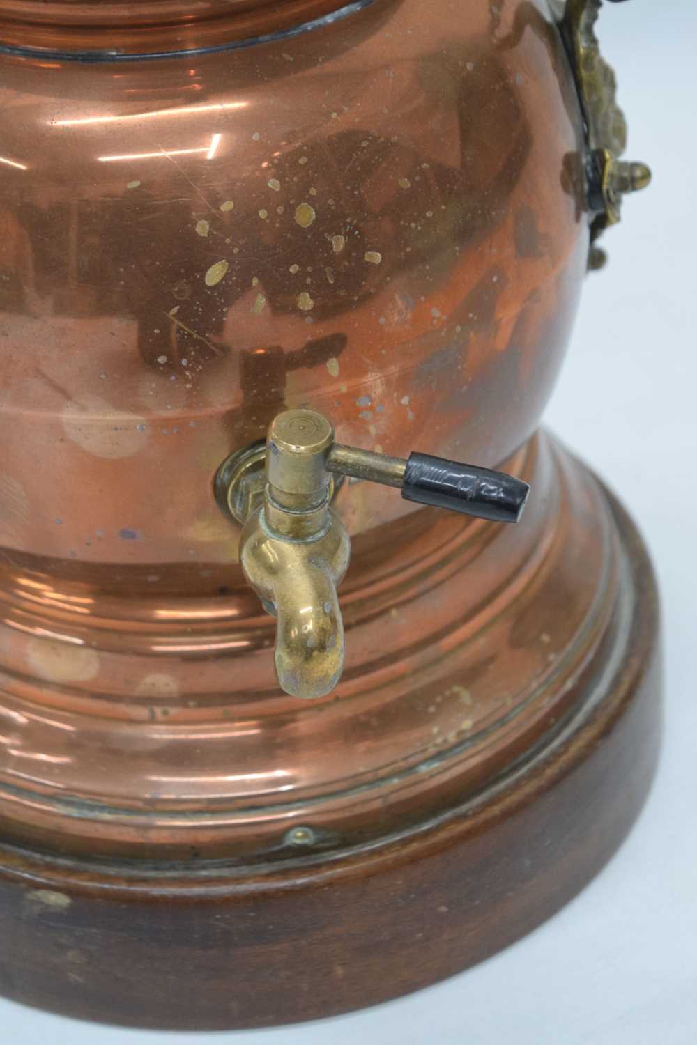 20th century copper 'Hot Irish Whiskey' warming kettle or samovar - Image 5 of 9