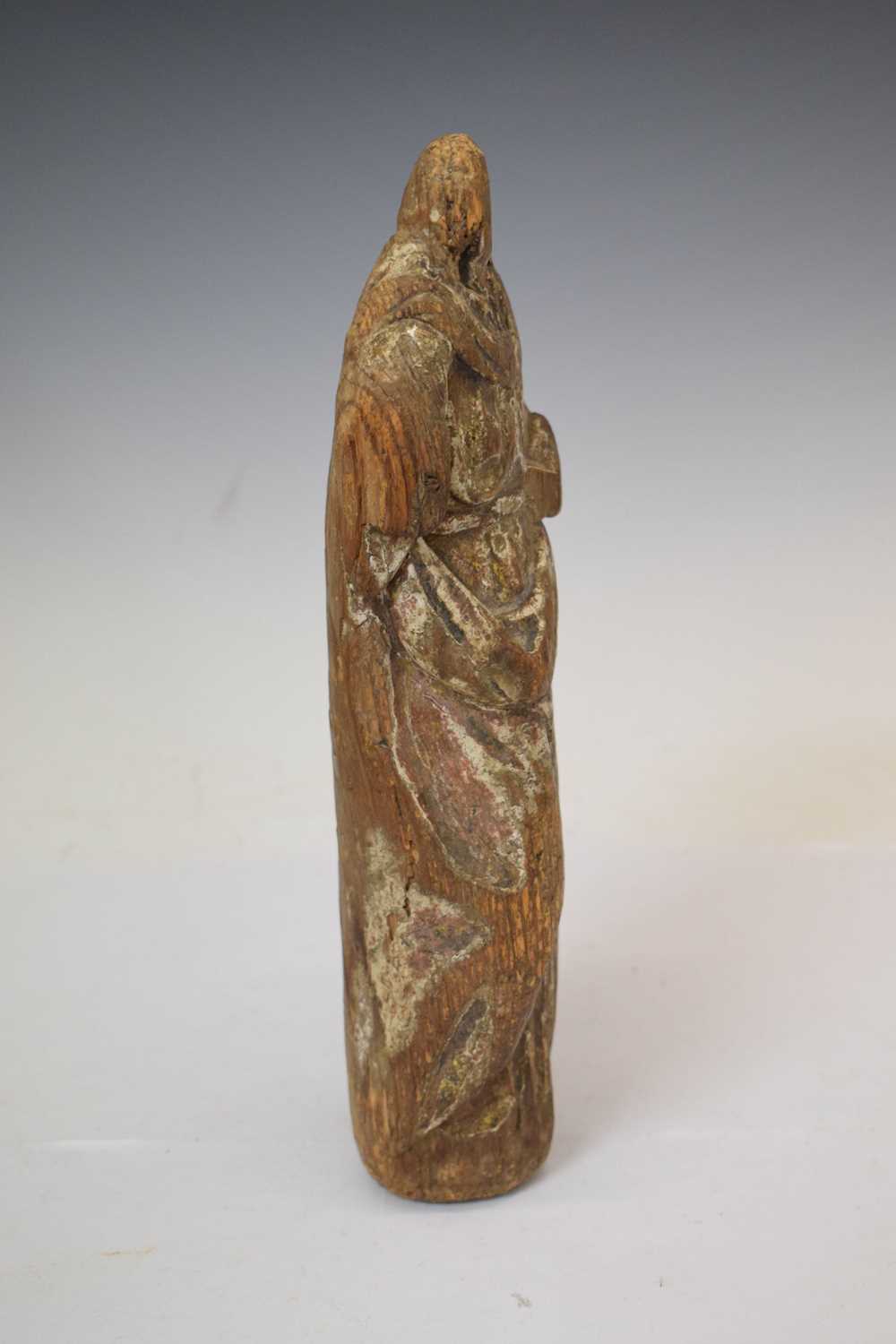 Weathered carving of a figure in robes, possible 16th/17th century - Image 7 of 8