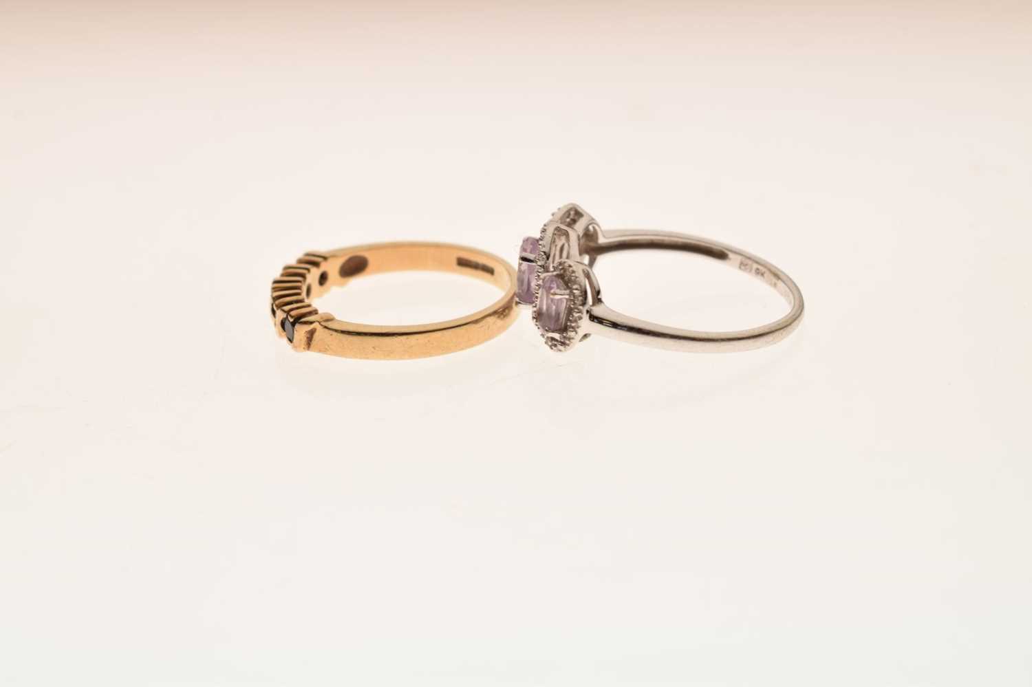 Amethyst and diamond 9ct white gold dress ring - Image 2 of 6