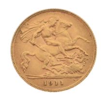 George V gold half sovereign, 1911