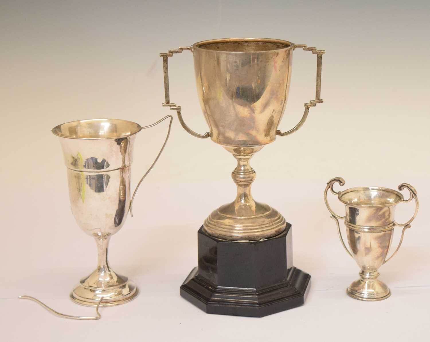 Three George V silver trophy cups