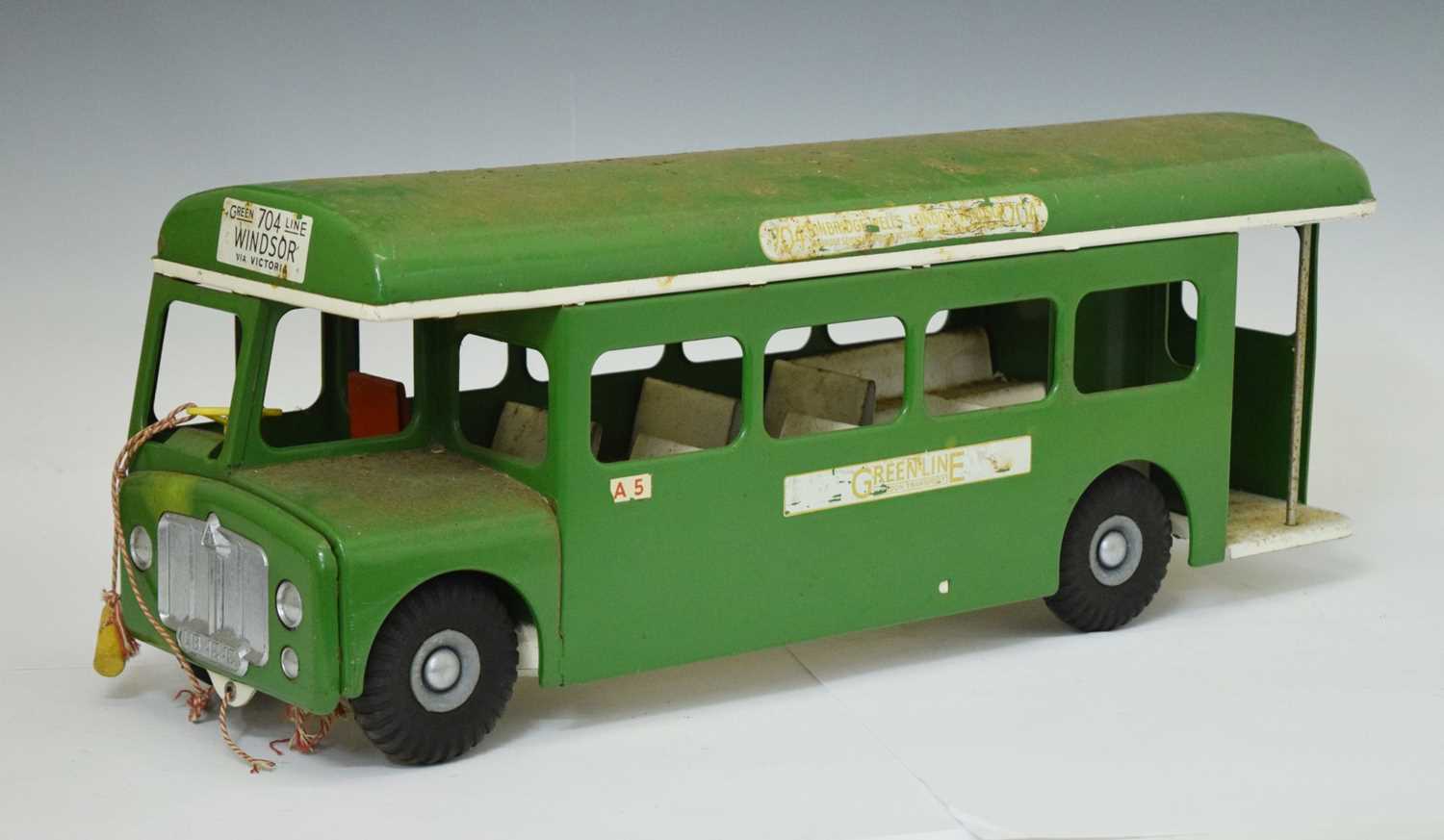 Triang - Large tinplate 'Green Line' single-decker London bus